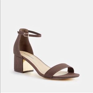 Brown wide width sandal